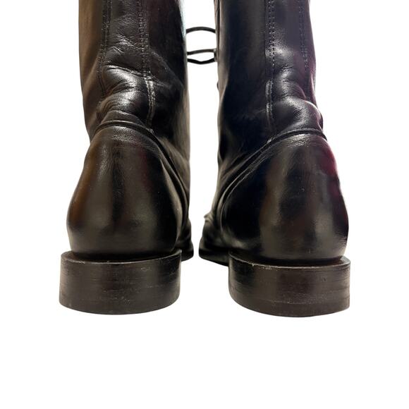 Unisex Vintage 80’s Cowtown Western Kiltie LAce Up Leather Cowboy Boots Mens 6.5 main image 6